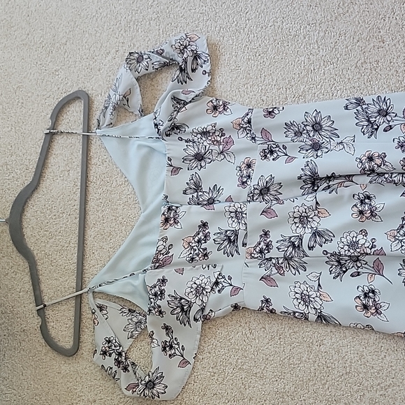 Maxi Floral Dress Lined S Cold Shoulder - Picture 5 of 6